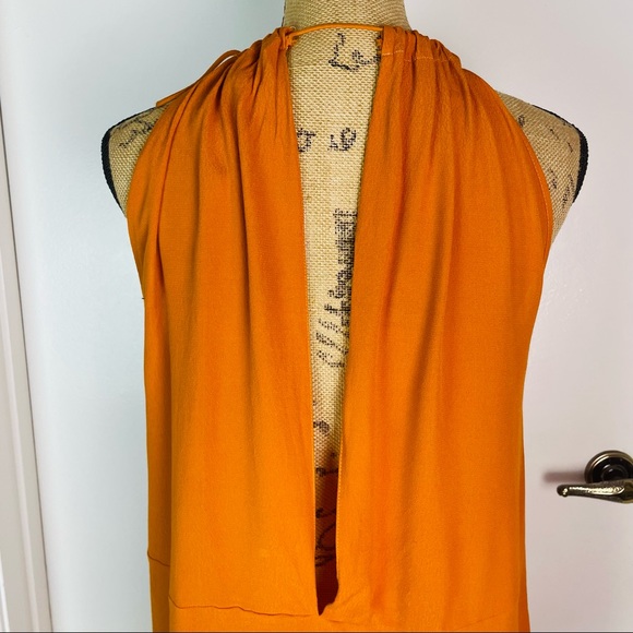 Zara Sleeveless Top Women Asymmetrical Hem Shirt Tunic Halter Neck Open Back New - Picture 9 of 15